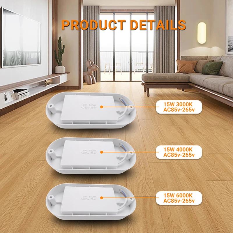 Wandleuchte 15W Ac85-265V 3000K 4000K 6000K Led-Lampen Innen- Und Außenwandleuchte Für Wohnzimmer, Veranda, Schlafzimmer Wandleuchte 15W Ac85-265V 3000K 4000K 6000K Led-Lampen Innen- Und Außenwandleuchte Für Wohnzimmer, Veranda, Schlafzimmer - Image 6
