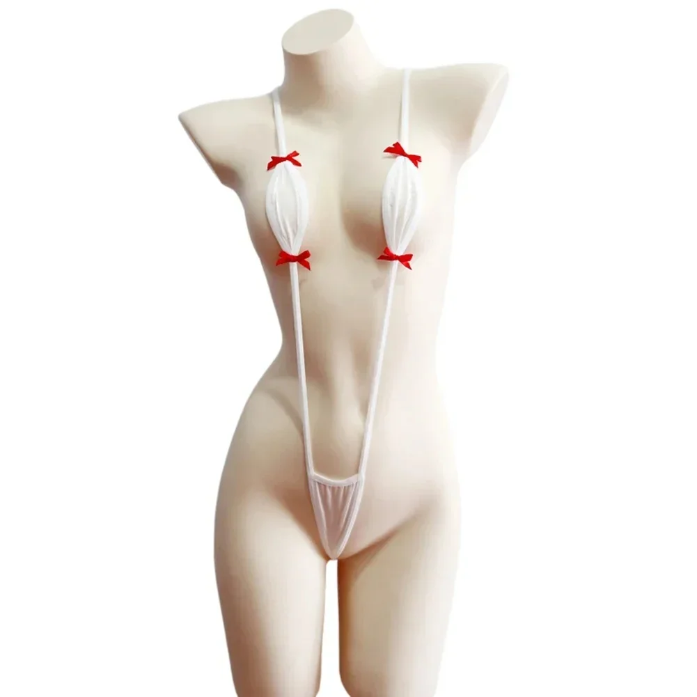 Sexy Mini-Bikini-Dessous, Hosenträger-Overall, Ein Verstellbarer Gürtel Hinzugefügt, Mit Kawaii-Schleifenknoten, Erotischer Badeanzug Sexy Mini-Bikini-Dessous, Hosenträger-Overall, Ein Verstellbarer Gürtel Hinzugefügt, Mit Kawaii-Schleifenknoten, Erotischer Badeanzug - Image 5