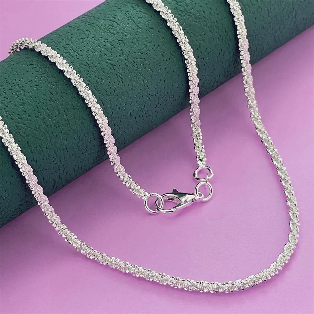Heiße Neue 40-75 Cm 925 Sterling Silber Halskette 16-30 Zoll Originalität 2 Mm String Kette Für Frauen Mode Streetwear Schmuck Geschenke Heiße Neue 40-75 Cm 925 Sterling Silber Halskette 16-30 Zoll Originalität 2 Mm String Kette Für Frauen Mode Streetwear Schmuck Geschenke - Image 2