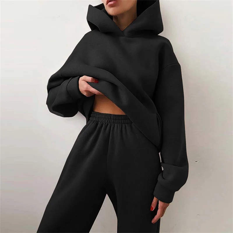 Damen Trainingsanzug Herbst – Oversize Hoodie Mit Langer Hose, Warmes Zweiteiliges Freizeit-Set Damen Trainingsanzug Herbst – Oversize Hoodie Mit Langer Hose, Warmes Zweiteiliges Freizeit-Set - Image 4