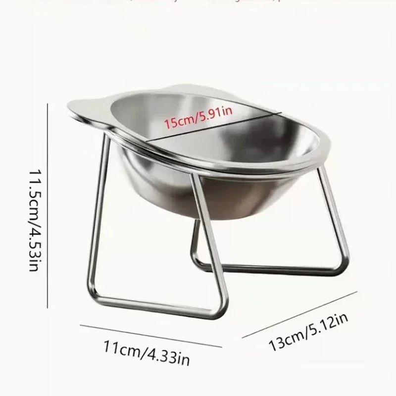 Elevated Cat Bowls Extra Raised Stainless Steel Cat Food Bowls With Anti-Slip Metal Stand Friendly Water Dishes For Indoor Pets Elevated Cat Bowls Extra Raised Stainless Steel Cat Food Bowls With Anti-Slip Metal Stand Friendly Water Dishes For Indoor Pets - Image 8