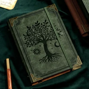 Vintage-Ledertagebuch für Damen und Herren, handgefertigtes Reise-Notizbuch mit geprägtem Baum des Lebens, nachfüllbares Schreibtagebuch, Geschenkidee