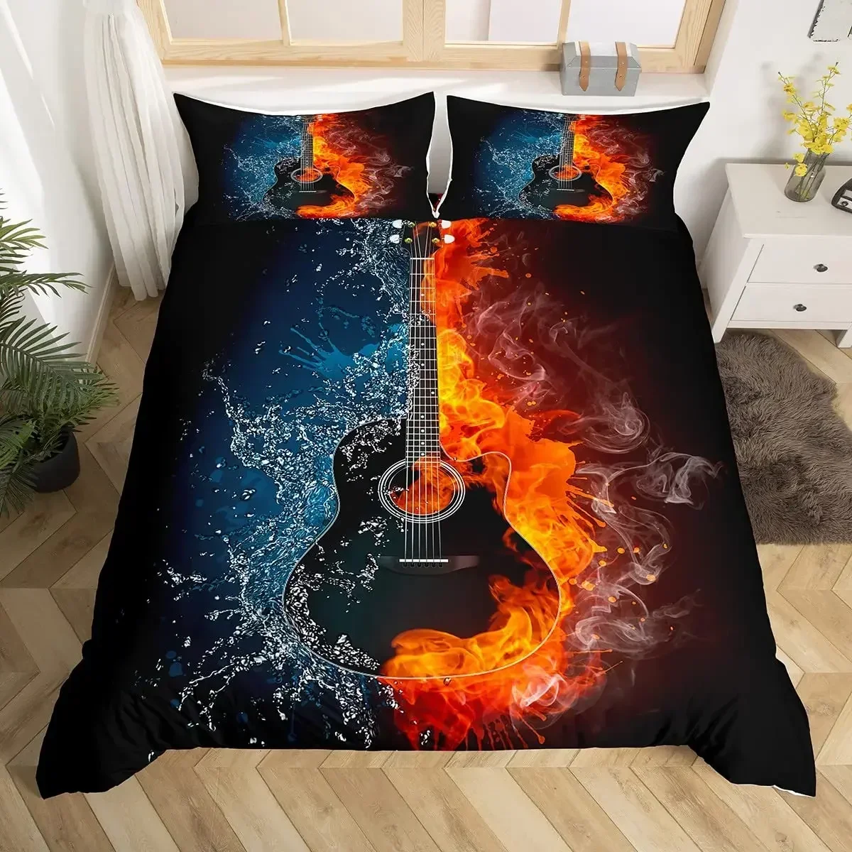 Musik Bettwäsche Set Klavier Tastatur Musik Note Bettbezug Queen Size Bettwäsche Tröster Mikrofaser Gitarre Polyester Bettwäsche Sets Musik Bettwäsche Set Klavier Tastatur Musik Note Bettbezug Queen Size Bettwäsche Tröster Mikrofaser Gitarre Polyester Bettwäsche Sets - Image 11