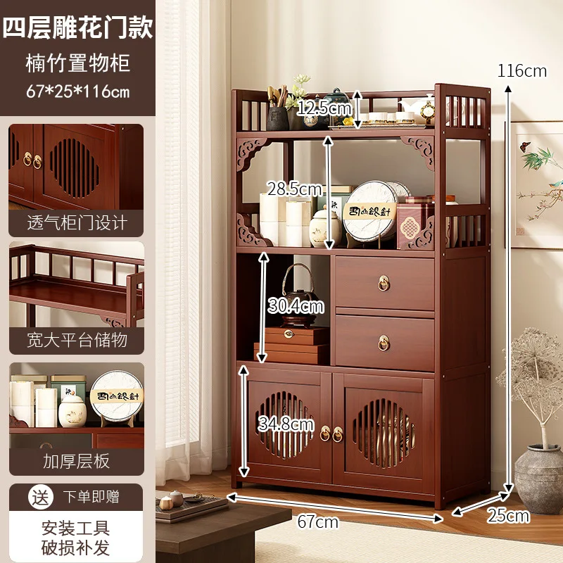 Multifunctional Furniture With Drawers &Amp; Shelves, Kitchen Cupboard, Living Room Storage Organizer, Tea Table Cabinet Multifunctional Furniture With Drawers &Amp; Shelves, Kitchen Cupboard, Living Room Storage Organizer, Tea Table Cabinet - Image 7