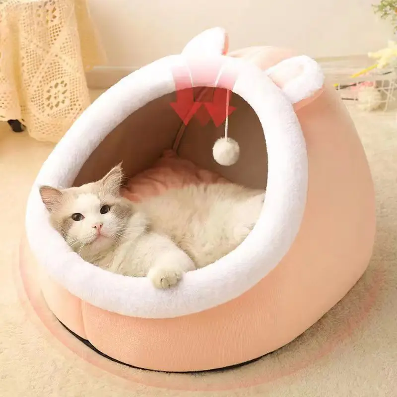 Winterwarmes Katzenbett: Gemütlicher Haustierkorb, Kätzchenliege, Kissen, Katzennestzelt, Sehr Weiche Kleine Hundematte, Tasche, Katzenhöhle Winterwarmes Katzenbett: Gemütlicher Haustierkorb, Kätzchenliege, Kissen, Katzennestzelt, Sehr Weiche Kleine Hundematte, Tasche, Katzenhöhle - Image 4