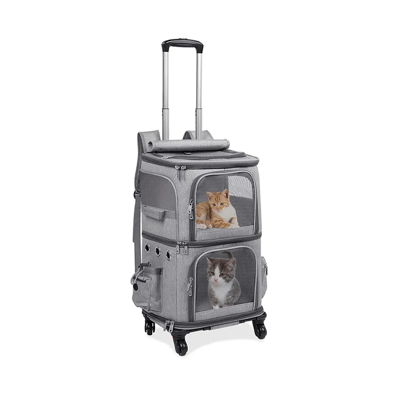 2-In-1 Rolling Pet Carrier Double Compartment Foldable Cat Stroller Large Breathable Travel Carrier For 2 Cats, Airline Approved 2-In-1 Rolling Pet Carrier Double Compartment Foldable Cat Stroller Large Breathable Travel Carrier For 2 Cats, Airline Approved - Image 38