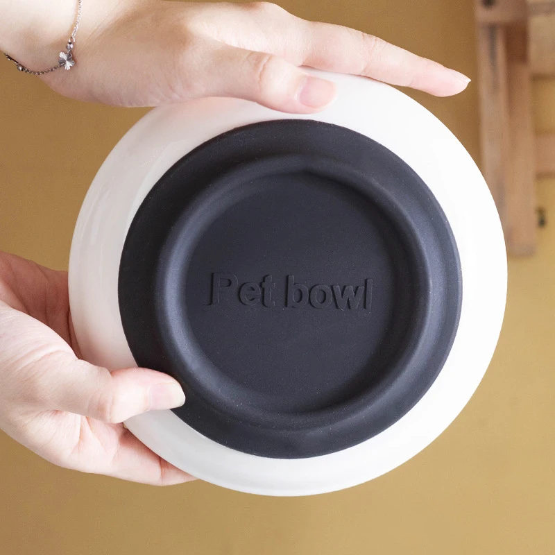 【F】Ceramic Cat Plates With Silicone Anti Slip Pad Pet Cat Snack Bowl Cute Kitten Food Bowl Pet Kitten Water Bowl Pet Supplies 【F】Ceramic Cat Plates With Silicone Anti Slip Pad Pet Cat Snack Bowl Cute Kitten Food Bowl Pet Kitten Water Bowl Pet Supplies - Image 4