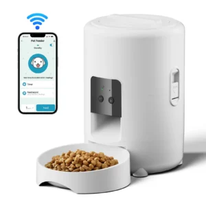 2L Katzen-Timing-Futterstation Tuya APP Smart Cat Feeder Haustier-Hundefutter Automatischer Spender Geeignet für kleine Katzen und Hunde Fernfütterung