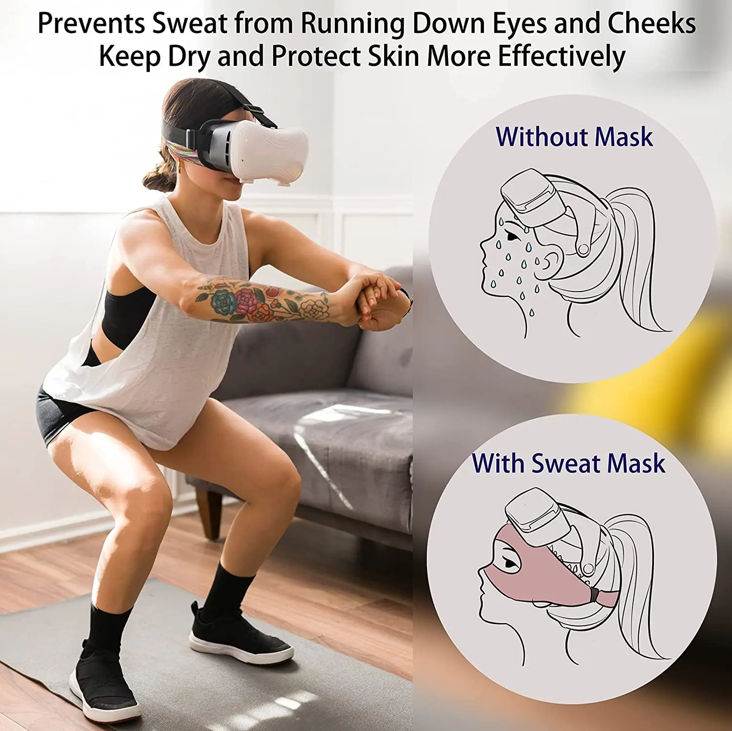 Vr Maske Für Meta Quest 2/3/3S – Atmungsaktive Schweißschutz-Abdeckung Für Pico 4 Vr Maske Für Meta Quest 2/3/3S – Atmungsaktive Schweißschutz-Abdeckung Für Pico 4 - Image 3