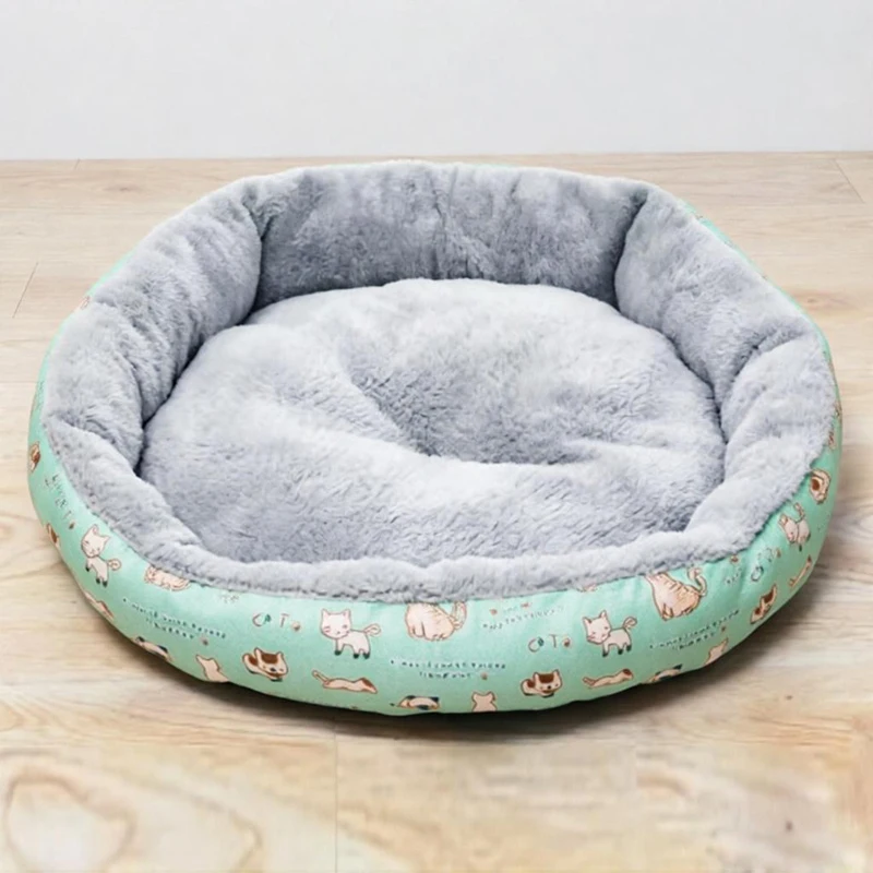 Rundes Cord-Katzenbett, Weiches Und Warmes Haustierbett Rundes Cord-Katzenbett, Weiches Und Warmes Haustierbett - Image 11