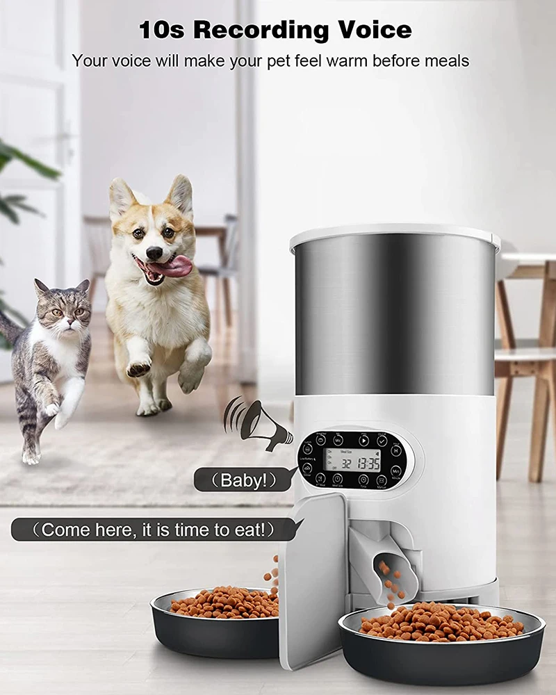 Cat Timing Feeder Smart App Cat Feeder Stainless Steel Double Meal Pet Food Remote Feeding Automatic Dispenser Suitable Cats Dog Cat Timing Feeder Smart App Cat Feeder Stainless Steel Double Meal Pet Food Remote Feeding Automatic Dispenser Suitable Cats Dog - Image 21