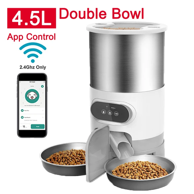 Cat Timing Feeder Smart App Cat Feeder Stainless Steel Double Meal Pet Food Remote Feeding Automatic Dispenser Suitable Cats Dog Cat Timing Feeder Smart App Cat Feeder Stainless Steel Double Meal Pet Food Remote Feeding Automatic Dispenser Suitable Cats Dog - Image 14