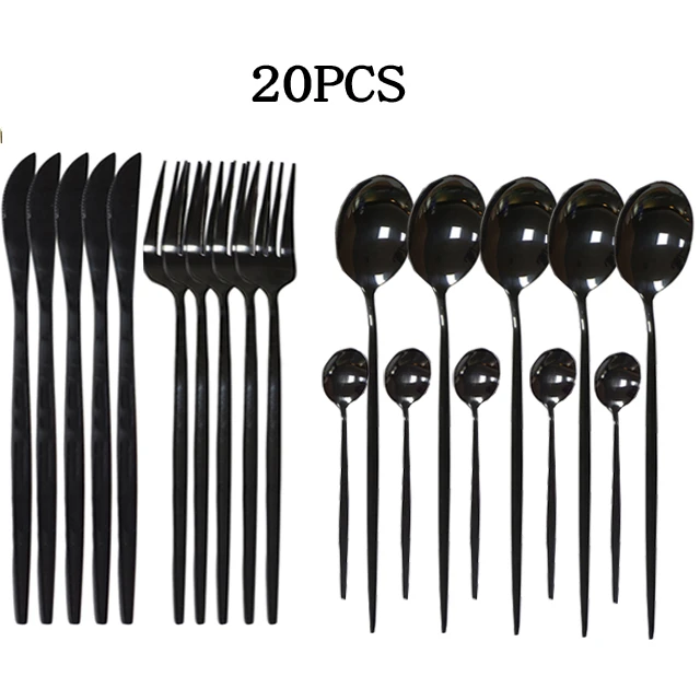 20 Stücke Gold Geschirr Set Edelstahl Besteck Set Spiegel Besteck Messer Gabel Löffel Geschirr Besteck Set Spülmaschine Sicher 20 Stücke Gold Geschirr Set Edelstahl Besteck Set Spiegel Besteck Messer Gabel Löffel Geschirr Besteck Set Spülmaschine Sicher - Image 5