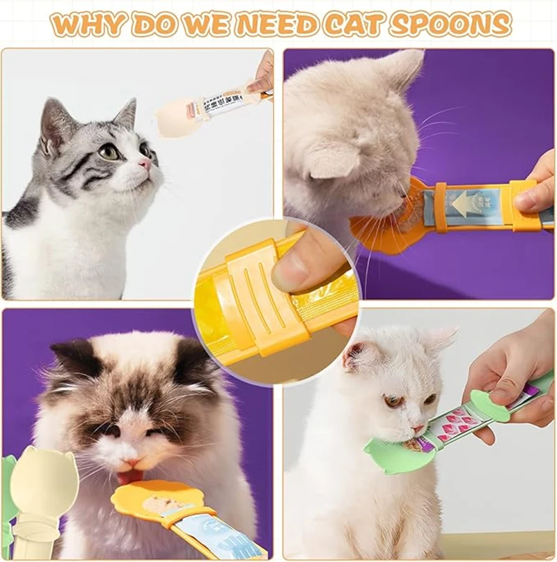 Cat Strip Squeeze Spoons Strip Feeder Wet Treats Dispense Spoon Candy Color Pet Food Spoons For Cats Liquid Snack And Wet Food Cat Strip Squeeze Spoons Strip Feeder Wet Treats Dispense Spoon Candy Color Pet Food Spoons For Cats Liquid Snack And Wet Food - Image 3