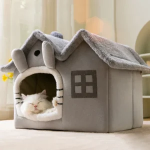 Faltbares Katzenhaus, Winter, warmes Chihuahua-Höhlenbett, Katzenkorb für kleine Hunde, warmes, weiches Katzenbett, Matte, Zwinger, Welpenhaus, tiefer Schlaf