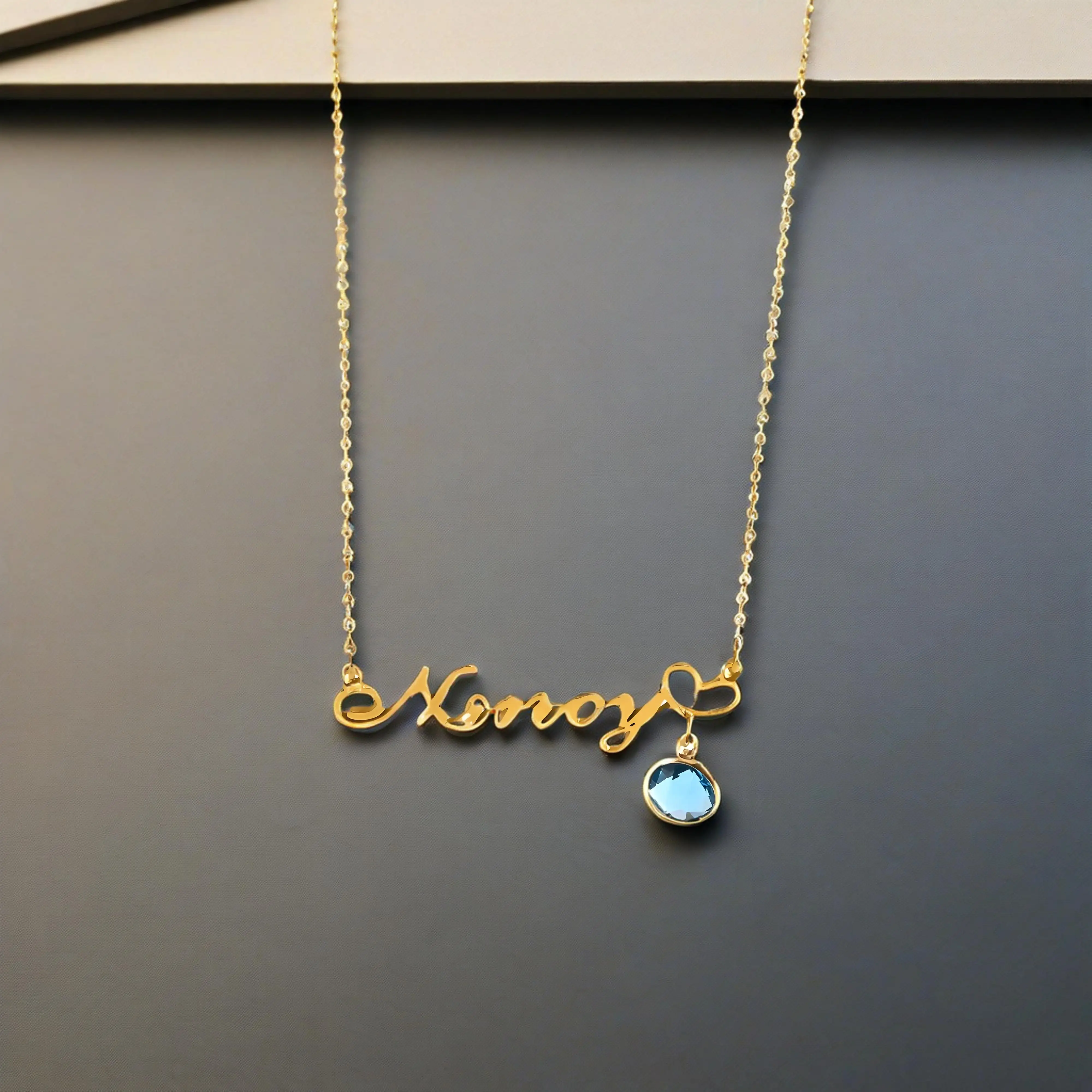 Personalisierte Goldfarbene Namenskette Mit Monatlichen Geburtssteinenoptionen, Handgefertigter Schmuck Für Sie, Perfektes Geschenk Für Jubiläen Personalisierte Goldfarbene Namenskette Mit Monatlichen Geburtssteinenoptionen, Handgefertigter Schmuck Für Sie, Perfektes Geschenk Für Jubiläen - Image 4