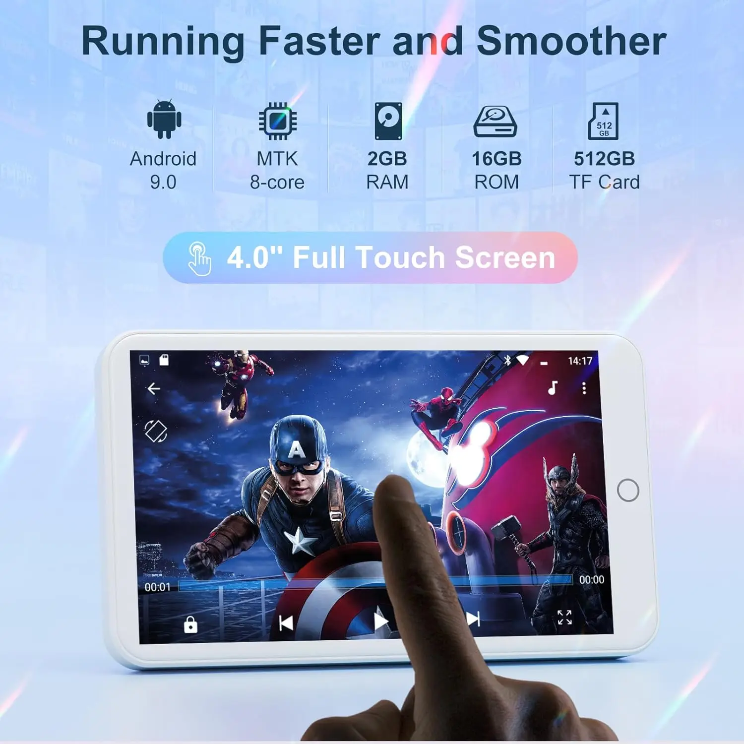 Mechen Mp3-Player Mit Android 9.0 – Bluetooth &Amp; Wlan, Mp3/Mp4-Player Mit Spotify, Audible, Pandora Und Speichererweiterung Bis 512 Gb (Weiß) Mechen Mp3-Player Mit Android 9.0 – Bluetooth &Amp; Wlan, Mp3/Mp4-Player Mit Spotify, Audible, Pandora Und Speichererweiterung Bis 512 Gb (Weiß) - Image 2
