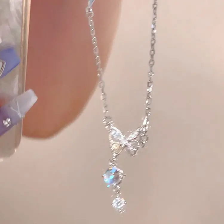 Hochwertige Schmetterlings-Perlenkette Für Damen, Schlüsselbeinkette, Trendiges Schmuck-Accessoire Hochwertige Schmetterlings-Perlenkette Für Damen, Schlüsselbeinkette, Trendiges Schmuck-Accessoire - Image 6