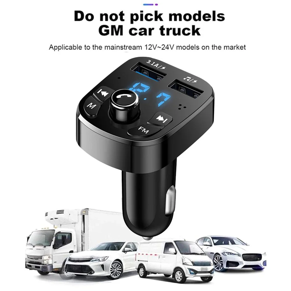 Freisprecheinrichtung Bluetooth 5.0 Mp3 Auto-Ladegerät Fm-Transmitter Kabelloser Dual-Player Bluetooth Led-Anzeige Dual-Usb-Autoladegerät Freisprecheinrichtung Bluetooth 5.0 Mp3 Auto-Ladegerät Fm-Transmitter Kabelloser Dual-Player Bluetooth Led-Anzeige Dual-Usb-Autoladegerät - Image 3