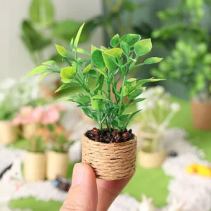 Dollhouse Miniature Orange Tree Potted Green Potted Plants  Garden Furniture Decor Toy