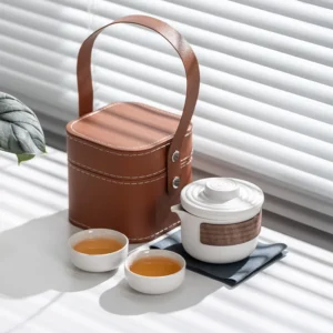 Reise-Teeservice, Keramik-Quick-Cup, tragbar, ein Topf und zwei Tassen