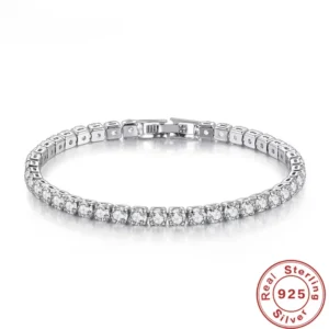 S925 Sterling Silber Armband Zirkonia Tennis Ball Frauen Mode Einfache Verlobung Hochzeit Charme Schmuck 4mm 16-20 cm