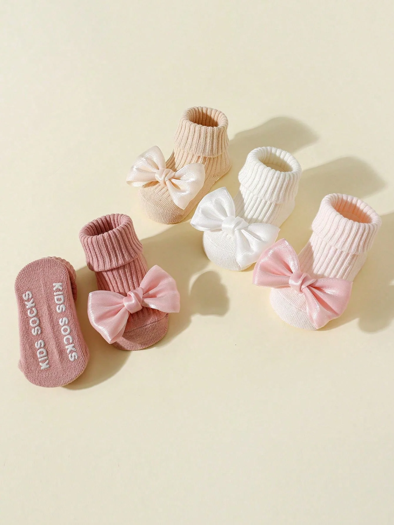 4 Pairs Toddler Socks With Bows, Soft Cotton Cute Ankle Socks For Infants Girls, Fashion Anty-Slip Newborn Baby Socks 0-24 Months 4 Pairs Toddler Socks With Bows, Soft Cotton Cute Ankle Socks For Infants Girls, Fashion Anty-Slip Newborn Baby Socks 0-24 Months - Image 3