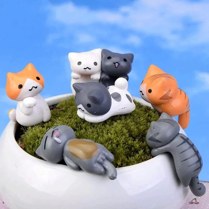 6Pcs/Set Cartoon Lucky Cat Home Garden Bonsai Decorations Miniatures Gift Lovely Micro Landscape Kitten Miniature Craft 6Pcs/Set Cartoon Lucky Cat Home Garden Bonsai Decorations Miniatures Gift Lovely Micro Landscape Kitten Miniature Craft - Image 2