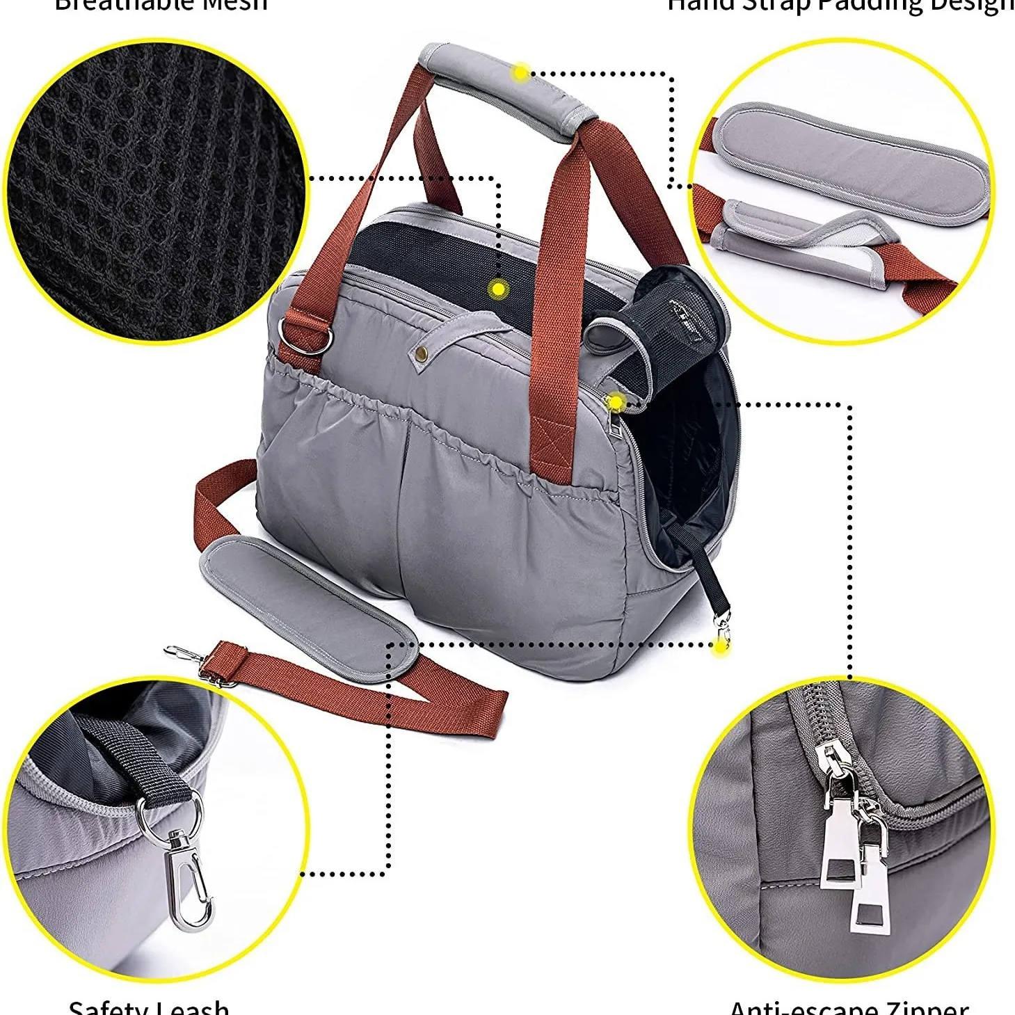 Portable Pet Dog Carrier Cat Travel Bag With Cover For Small Dogs Cats Puppies Soft-Sides Dog Car Seat Safe Bed Dog Handbag Portable Pet Dog Carrier Cat Travel Bag With Cover For Small Dogs Cats Puppies Soft-Sides Dog Car Seat Safe Bed Dog Handbag - Image 5