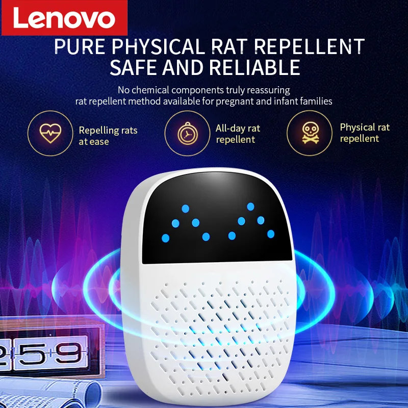 Lenovo Ultraschall Schädlingsvertreiber 3W – 50/60 Khz Für Mäuse, Kakerlaken Und Insekten Ultraschall Schädlingsvertreiber