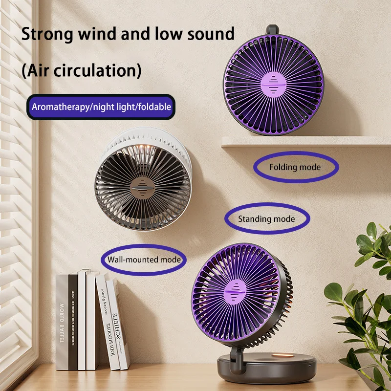 Lenovo 5000Mah 3-In-1 Ventilator – Faltbarer Wand- Und Standventilator Mit 4 Stufen Und Warmem Nachtlicht Lenovo 5000Mah 3-In-1 Ventilator – Faltbarer Wand- Und Standventilator Mit 4 Stufen Und Warmem Nachtlicht - Image 5
