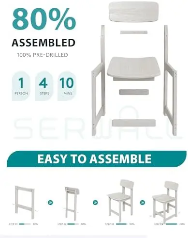 Outdoor Hdpe Counter-Height Bar Stools Set Of 2, White Outdoor Hdpe Counter-Height Bar Stools Set Of 2, White - Image 12
