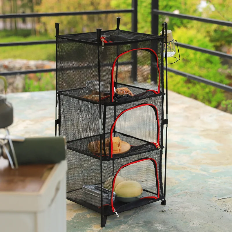 Outdoor Camping Tableware Storage Ventilated Net Bowl Basin Drying Net Foldable 4 Layers Storage Multifunctional Hanging Mesh Outdoor Camping Tableware Storage Ventilated Net Bowl Basin Drying Net Foldable 4 Layers Storage Multifunctional Hanging Mesh - Image 3