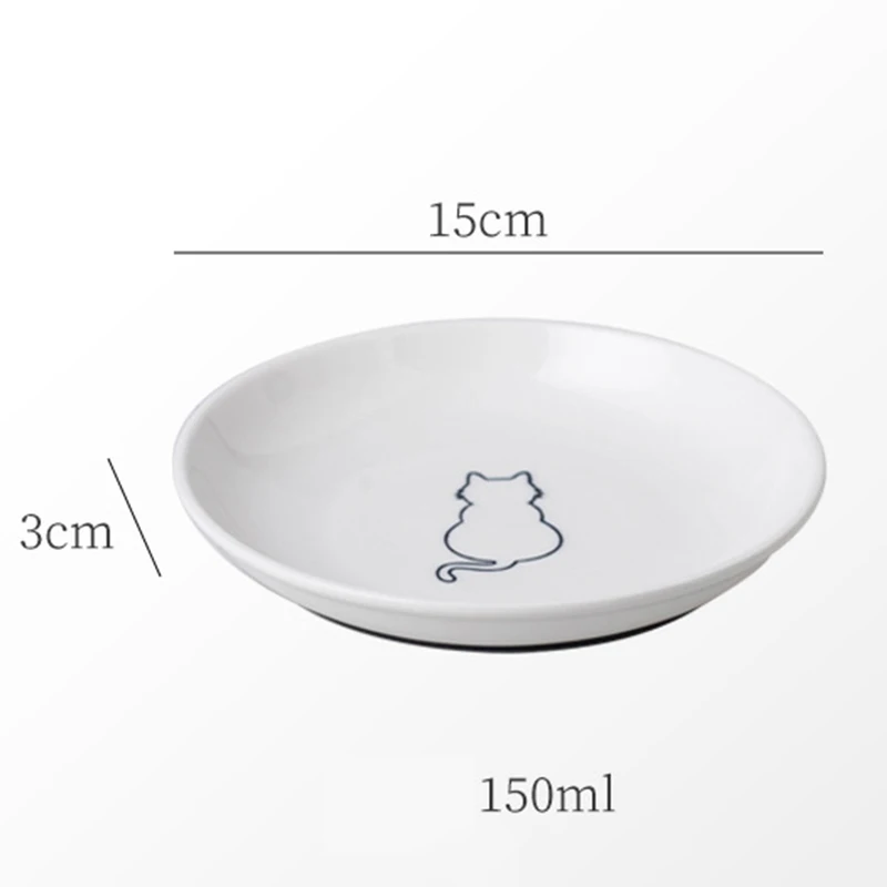 【F】Ceramic Cat Plates With Silicone Anti Slip Pad Pet Cat Snack Bowl Cute Kitten Food Bowl Pet Kitten Water Bowl Pet Supplies 【F】Ceramic Cat Plates With Silicone Anti Slip Pad Pet Cat Snack Bowl Cute Kitten Food Bowl Pet Kitten Water Bowl Pet Supplies - Image 6