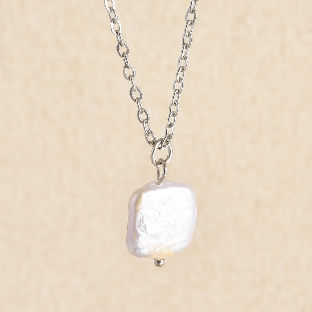 Echte Unregelmäßige Natürliche Süßwasserperlen Anhänger Halsketten Edelstahl O Gliederkette 45/50/60 Cm Modeschmuck Halskette Echte Unregelmäßige Natürliche Süßwasserperlen Anhänger Halsketten Edelstahl O Gliederkette 45/50/60 Cm Modeschmuck Halskette - Image 24