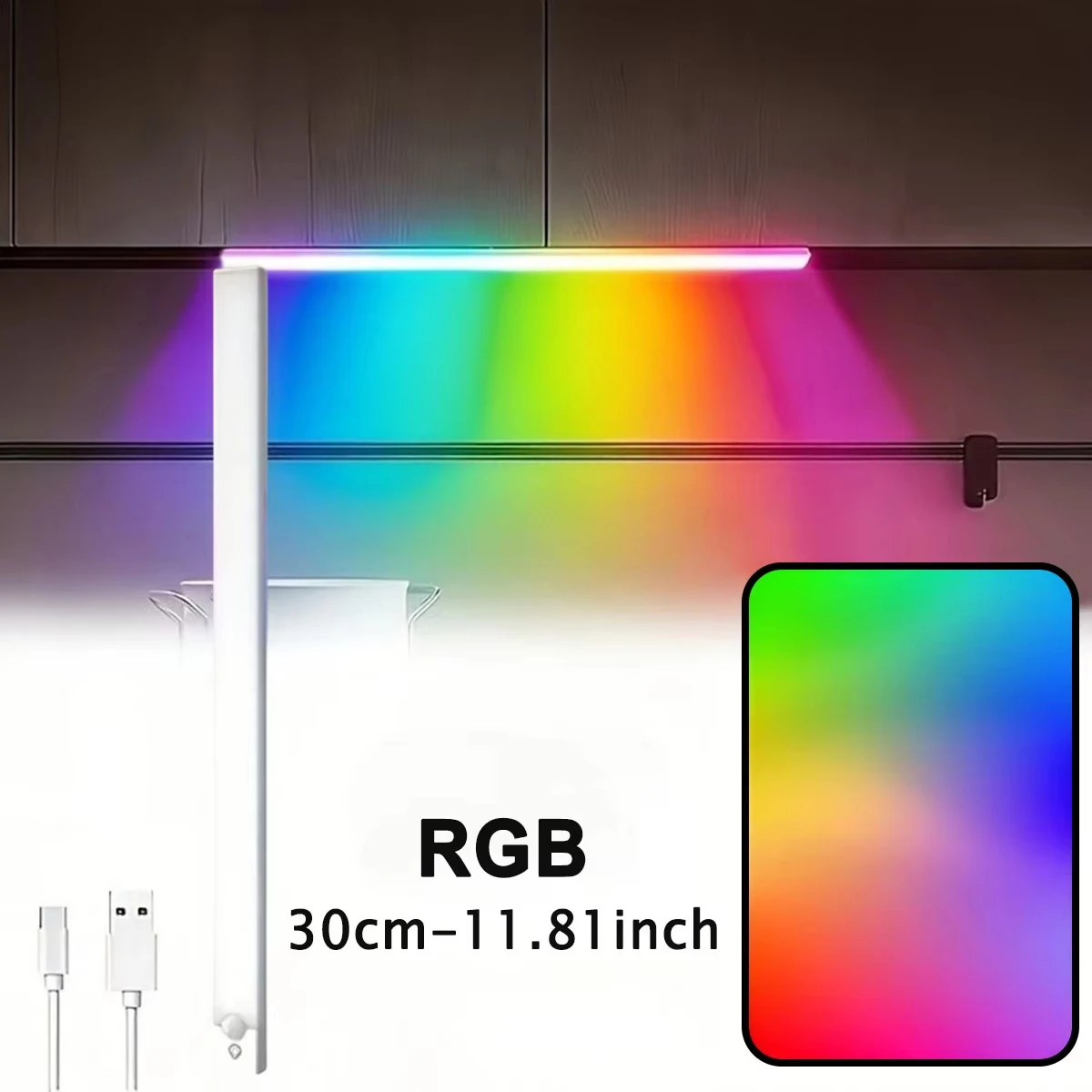Rgb Ambiente-Sensorleuchte - Wiederaufladbare Magnetische Wandlampe Stimmungslicht Für Schrank Flur Treppe Rgb Ambiente-Sensorleuchte - Wiederaufladbare Magnetische Wandlampe Stimmungslicht Für Schrank Flur Treppe - Image 7