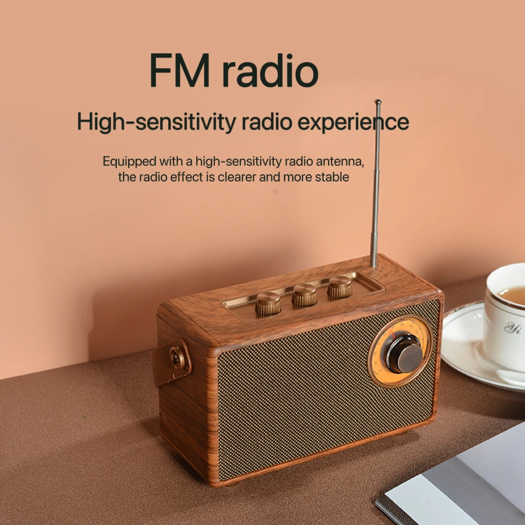 Retro Bluetooth-Lautsprecher – Tragbare Kabellose Stereo-Soundbox Mit Fm-Radio, Mp3-Player, Hochwertigem Klang &Amp; Wiederaufladbarem Akku Retro Bluetooth-Lautsprecher – Tragbare Kabellose Stereo-Soundbox Mit Fm-Radio, Mp3-Player, Hochwertigem Klang &Amp; Wiederaufladbarem Akku - Image 5