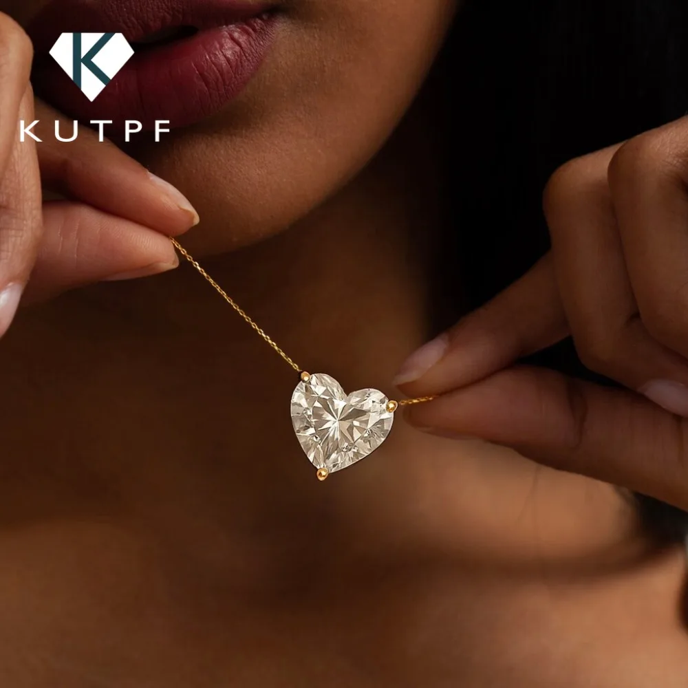 Zertifizierte 1–3 Karat Herzschliff-Moissanit-Anhänger-Halsketten Für Damen, S925-Silber Vergoldet, Solitär-Lab-Diamant-Halskette Aus 18 Karat Gold Zertifizierte 1–3 Karat Herzschliff-Moissanit-Anhänger-Halsketten Für Damen, S925-Silber Vergoldet, Solitär-Lab-Diamant-Halskette Aus 18 Karat Gold