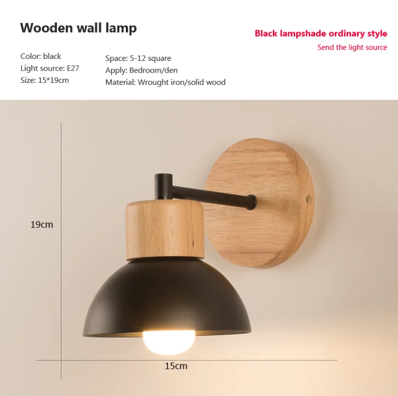 Nordic Led Wand Lampe Holz Kreative Leuchte Zimmer Balkon Treppe Sconce Schlafzimmer Nacht Dekor Licht Mit Birne Nordic Led Wand Lampe Holz Kreative Leuchte Zimmer Balkon Treppe Sconce Schlafzimmer Nacht Dekor Licht Mit Birne - Image 7