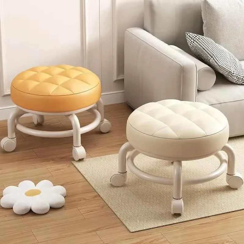 Pulley, Low Stool, Universal Wheel, Small Stool, Seat With Wheels, Children'S Multi-Functional Shoe Changing Stool, Round Stool Pulley, Low Stool, Universal Wheel, Small Stool, Seat With Wheels, Children'S Multi-Functional Shoe Changing Stool, Round Stool