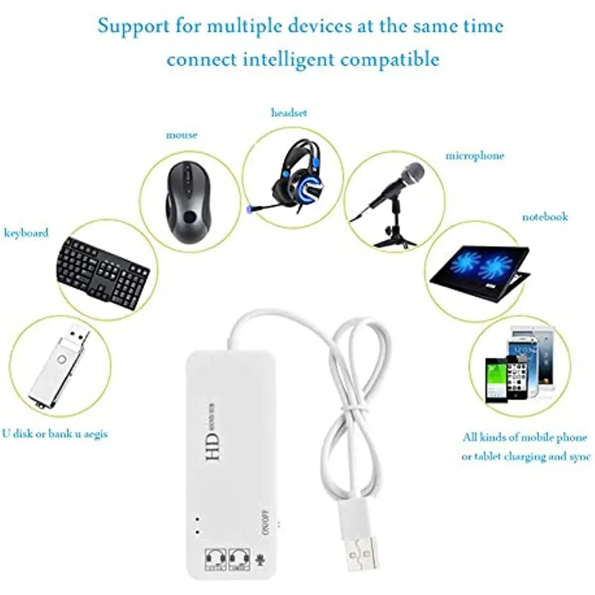 Usb 2.0 Hub Audioadapter Mit 3,5-Mm-Anschlüssen – Externe Stereo-Soundkarte Für Kopfhörer &Amp; Mikrofon, Windows, Linux, Laptop &Amp; Desktop-Pc Usb 2.0 Hub Audioadapter Mit 3,5-Mm-Anschlüssen – Externe Stereo-Soundkarte Für Kopfhörer &Amp; Mikrofon, Windows, Linux, Laptop &Amp; Desktop-Pc - Image 4