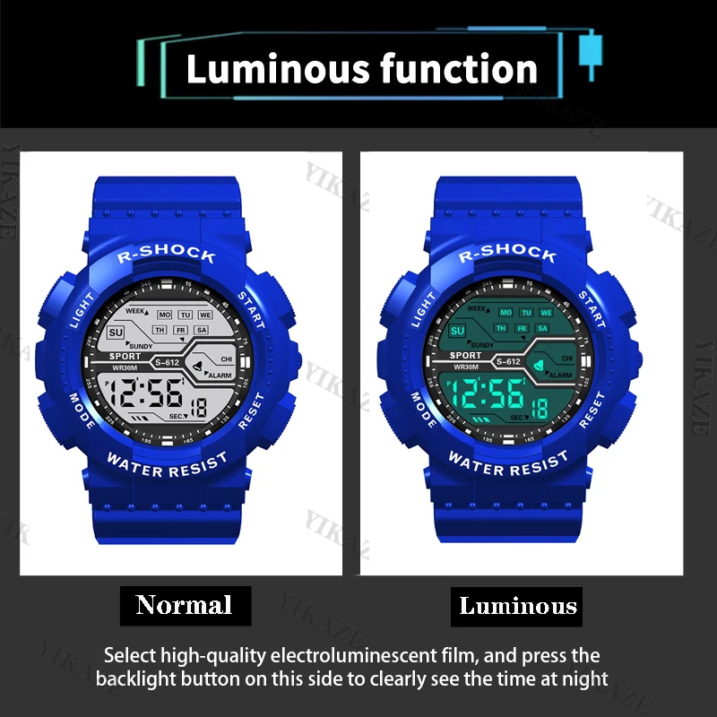 Outdoor Sport Männer Uhr Multifunktions Großen Bildschirm Led Elektronische Wasserdichte Leucht Militär Digitale Armbanduhren Reloj Hombre Outdoor Sport Männer Uhr Multifunktions Großen Bildschirm Led Elektronische Wasserdichte Leucht Militär Digitale Armbanduhren Reloj Hombre - Image 5