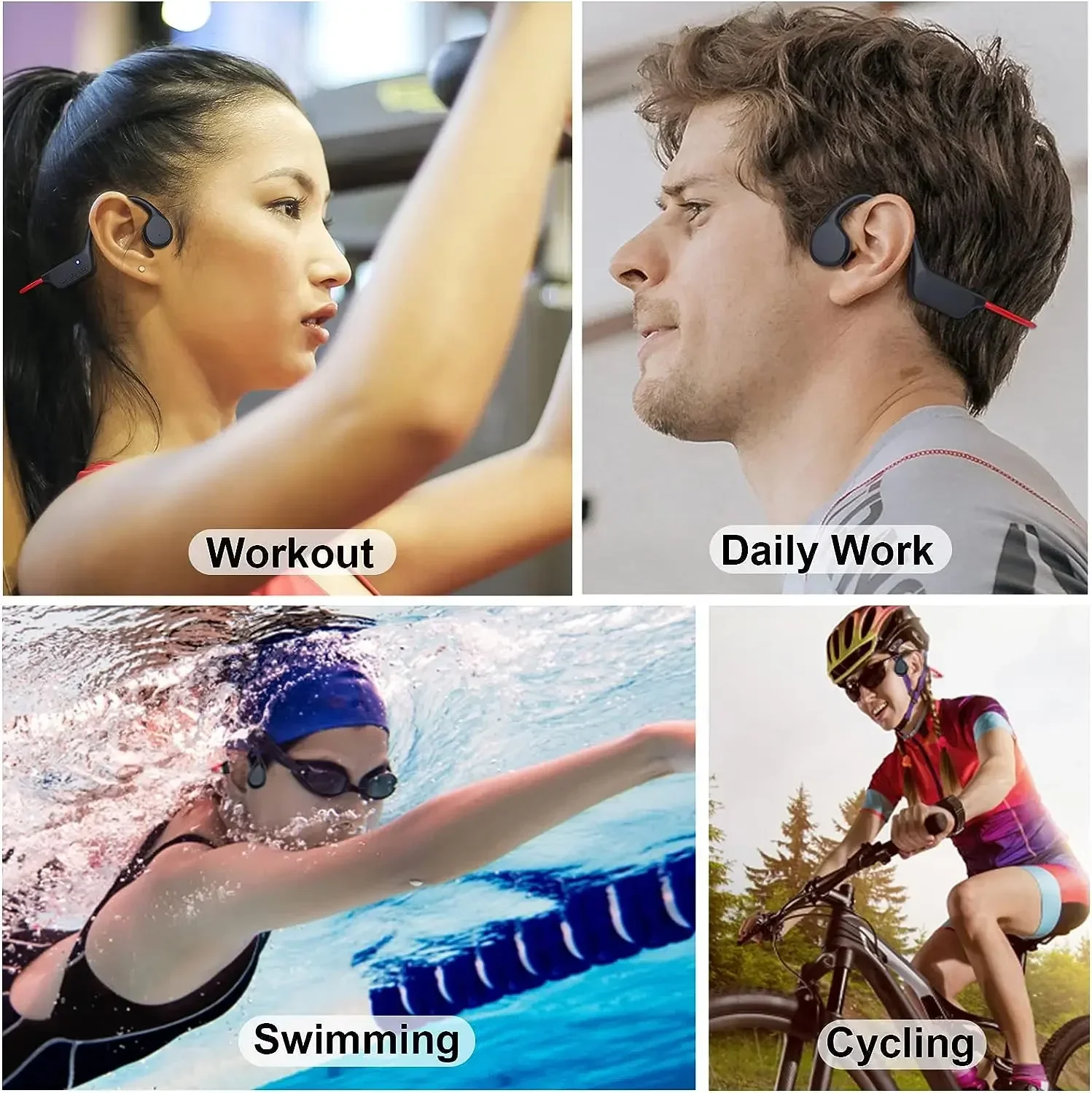 Kabellose Bone-Conduction-Kopfhörer – Bluetooth Sport-Headset Mit Ipx8 Und 32 Gb Mp3-Speicher Kabellose Bone-Conduction-Kopfhörer – Bluetooth Sport-Headset Mit Ipx8 Und 32 Gb Mp3-Speicher - Image 6