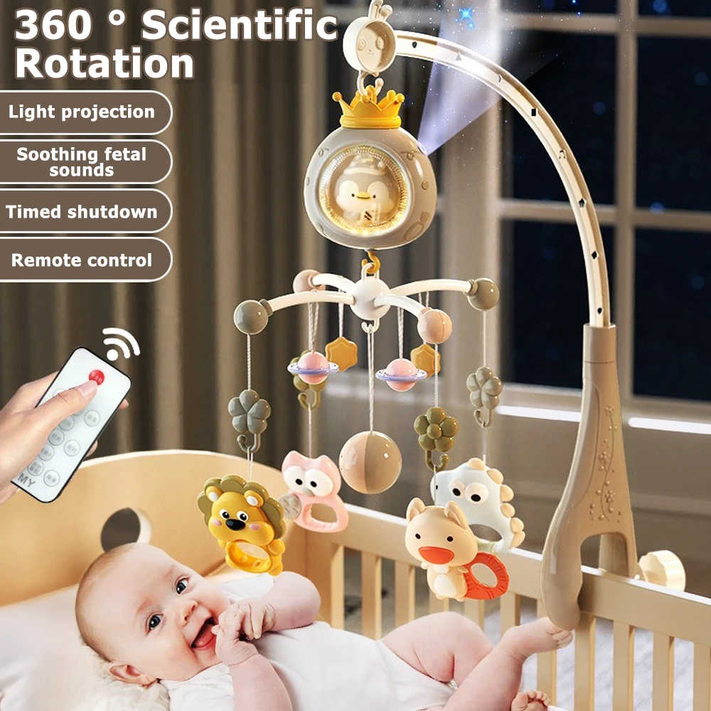 Baby Crib Mobile With Projector And Night Light, Remote Control Musical Rotating Toy With Soothing Lullabies For Newborns Baby Crib Mobile With Projector And Night Light, Remote Control Musical Rotating Toy With Soothing Lullabies For Newborns