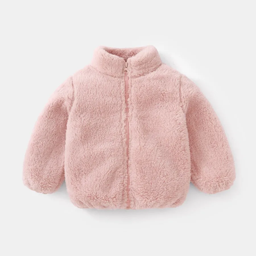 Solid Color Fashion Children Plush Coat Autumn Winter Warm Baby Girl Boy Casual Jacket Greatcoat Kids Clothing Toddler Outerwear Solid Color Fashion Children Plush Coat Autumn Winter Warm Baby Girl Boy Casual Jacket Greatcoat Kids Clothing Toddler Outerwear - Image 3