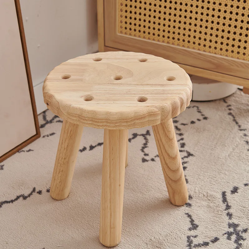 Creative All Solid Wood Small Stool Modern Shoe Stool Kindergarten Original Wood Color Stools Children'S Home Small Stools Creative All Solid Wood Small Stool Modern Shoe Stool Kindergarten Original Wood Color Stools Children'S Home Small Stools - Image 7