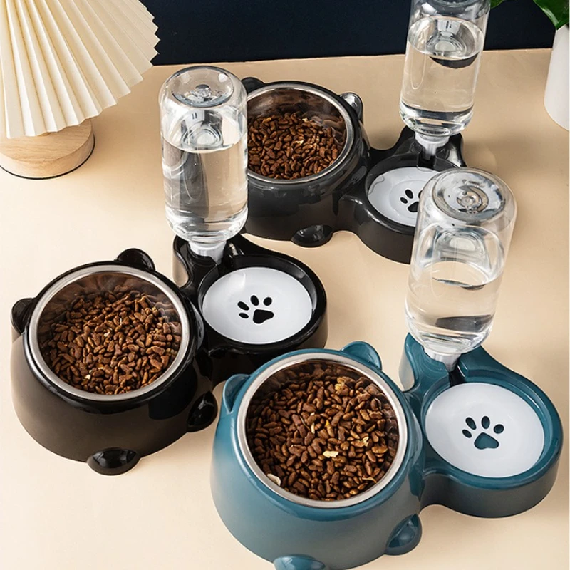 Automatischer Futterautomat Und Wasserspender Für Haustiere, Integriertes Futtersystem Für Katzen Und Hunde, Keine Batterie Oder Strom Erforderlich, Schräger Mund Automatischer Futterautomat Und Wasserspender Für Haustiere, Integriertes Futtersystem Für Katzen Und Hunde, Keine Batterie Oder Strom Erforderlich, Schräger Mund