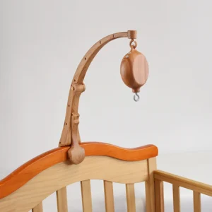 Passen Sie die Glockenhalterung für Babybetten an, 0–12 Monate, faltbarer Krippenhalter, mobile Holzglockenhalterung, Rasselspielzeug, Geschenke für Neugeborene