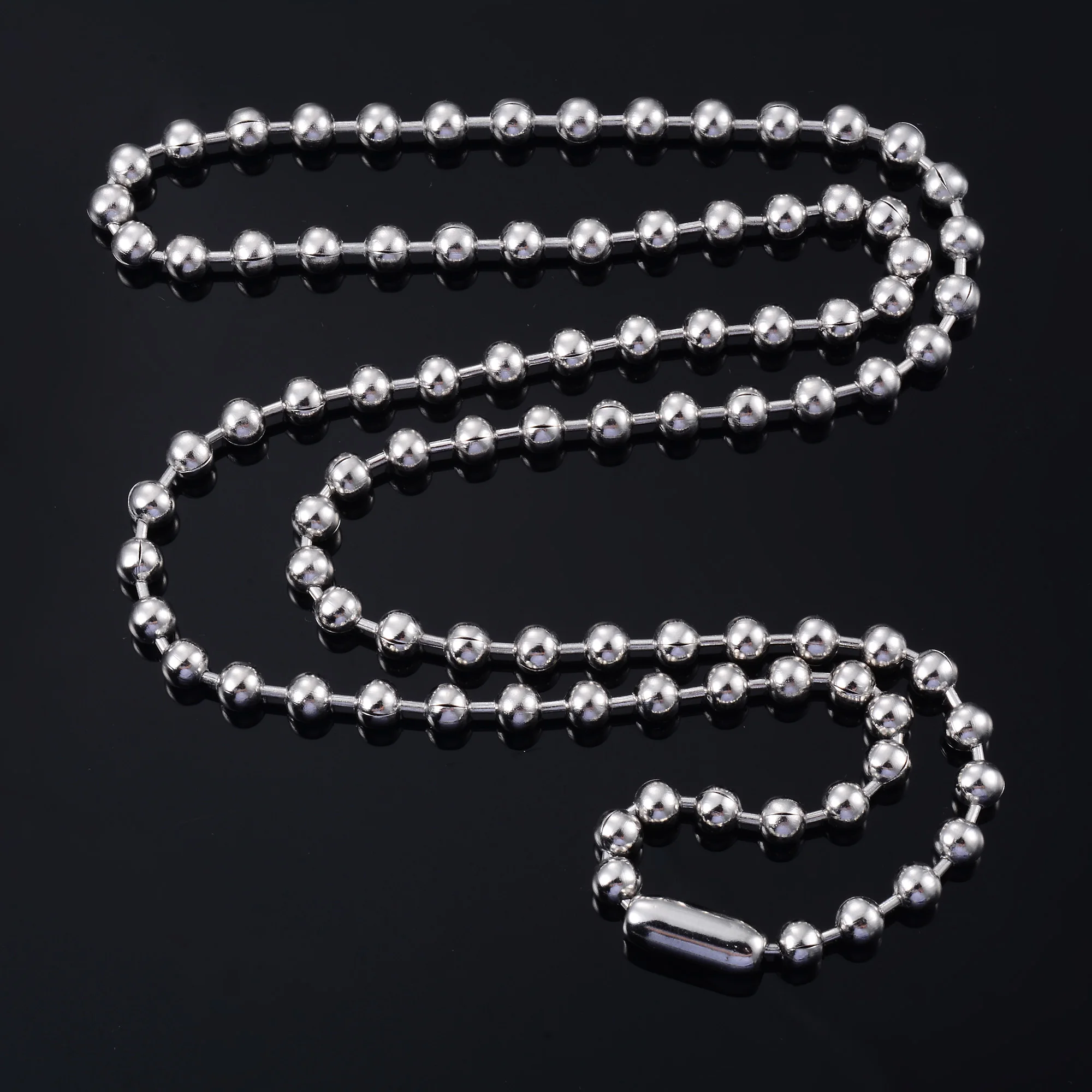 Round Bead Chain On The Neck Rolo Ball Necklace Stainless Steel Jewelry Accessories For Women Men Waterproof Choker Silver Color Round Bead Chain On The Neck Rolo Ball Necklace Stainless Steel Jewelry Accessories For Women Men Waterproof Choker Silver Color - Image 7