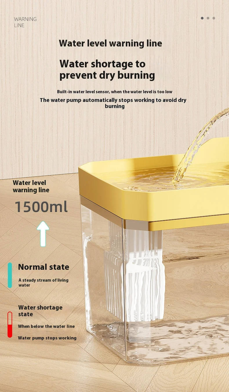 Cat Water Fountain Auto Filter Transparent Drinker Usb Anti-Dry Burning Recirculate Filtering Water Dispenser With Pump Cat Water Fountain Auto Filter Transparent Drinker Usb Anti-Dry Burning Recirculate Filtering Water Dispenser With Pump - Image 16